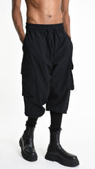 A33M M101525 TROUSER Baggy Cotton Jacquard UNISEX U Black