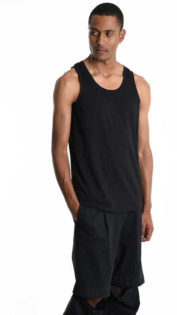 A33M M107225 Tanktop in black cotton featuring LA HAINE INSIDE US design, made in Italy.