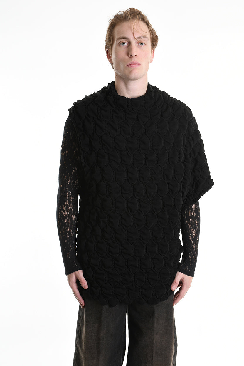 3M M1157 SWEATER One Sleeve Jersey Embossed 360gr UNISEX Black LA HAINE INSIDE US