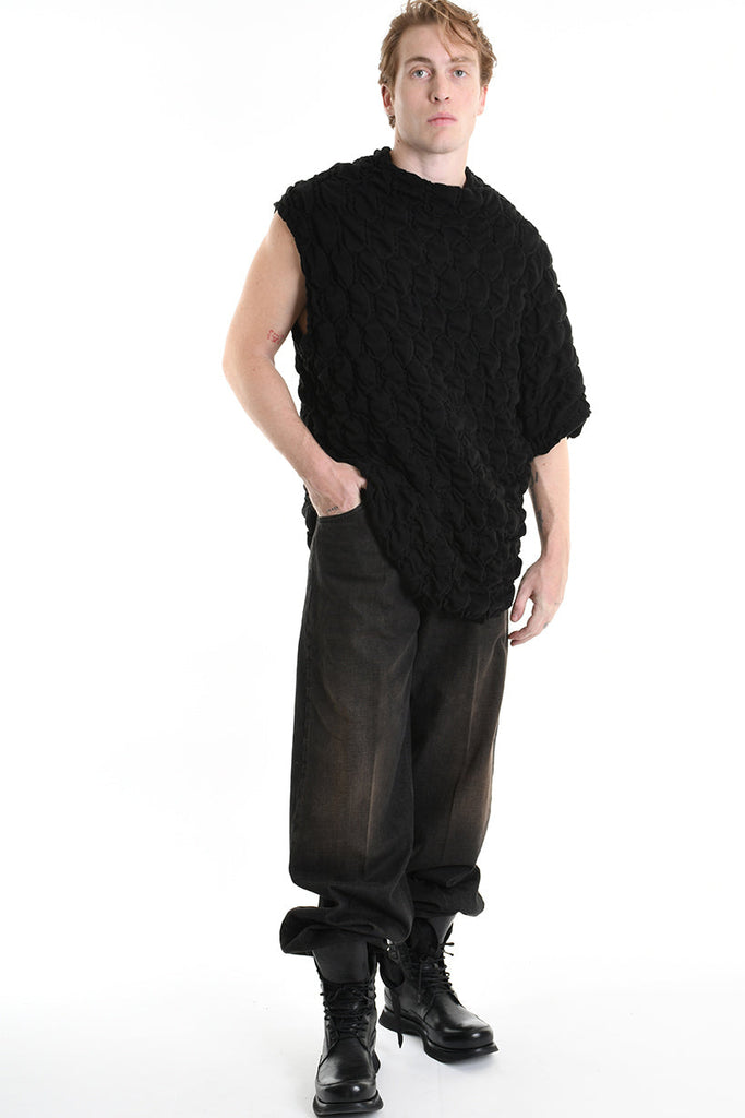 3M M1157 SWEATER One Sleeve Jersey Embossed 360gr UNISEX Black LA HAINE INSIDE US