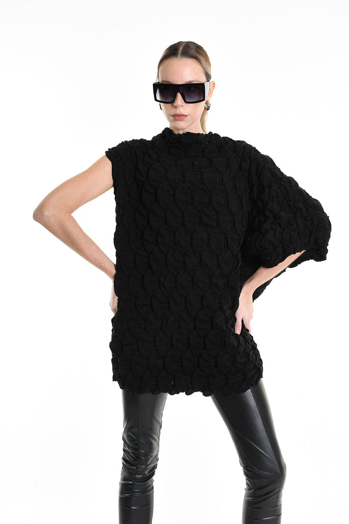 3M M1157 SWEATER One Sleeve Jersey Embossed 360gr UNISEX Black LA HAINE INSIDE US