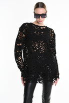 3M M1159 OPENWORK WOOL-BLEND SWEATER 430g UNISEX U Black LA HAINE INSIDE US