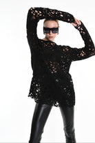 3M M1159 OPENWORK WOOL-BLEND SWEATER 430g UNISEX U Black LA HAINE INSIDE US