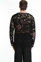 3M M1159 OPENWORK WOOL-BLEND SWEATER 430g UNISEX U Black LA HAINE INSIDE US