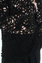 3M M1159 OPENWORK WOOL-BLEND SWEATER 430g UNISEX U Black LA HAINE INSIDE US