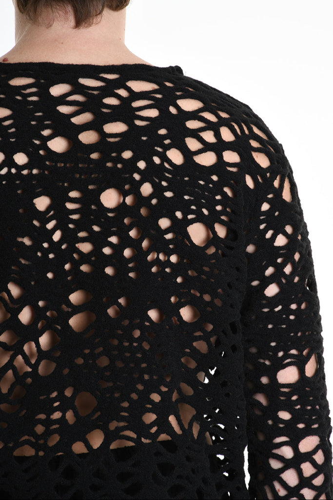 3M M1159 OPENWORK WOOL-BLEND SWEATER 430g UNISEX U Black LA HAINE INSIDE US