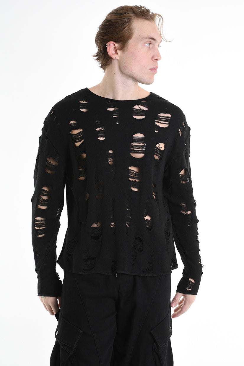 3M M1160 SWEATER Comfort Wool Blend Breakages 300gr Black LA HAINE INSIDE US