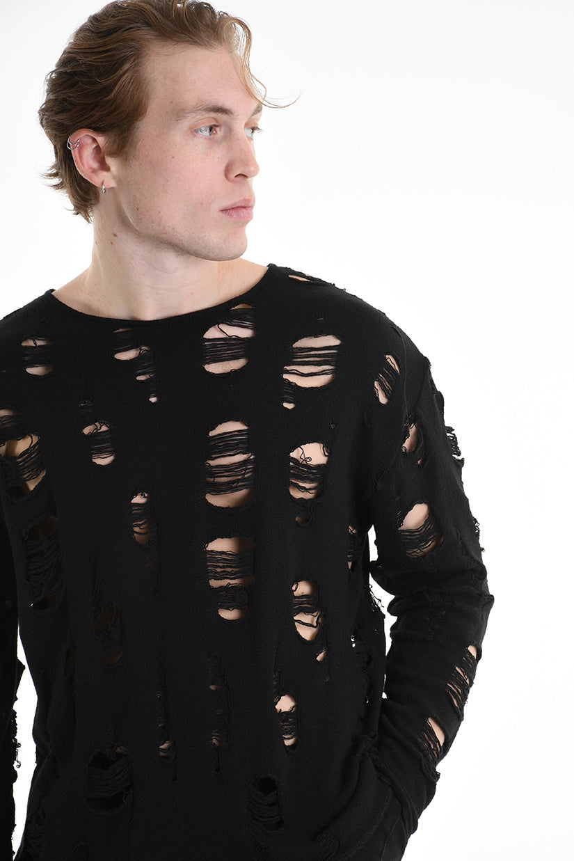 3M M1160 SWEATER Comfort Wool Blend Breakages 300gr Black LA HAINE INSIDE US