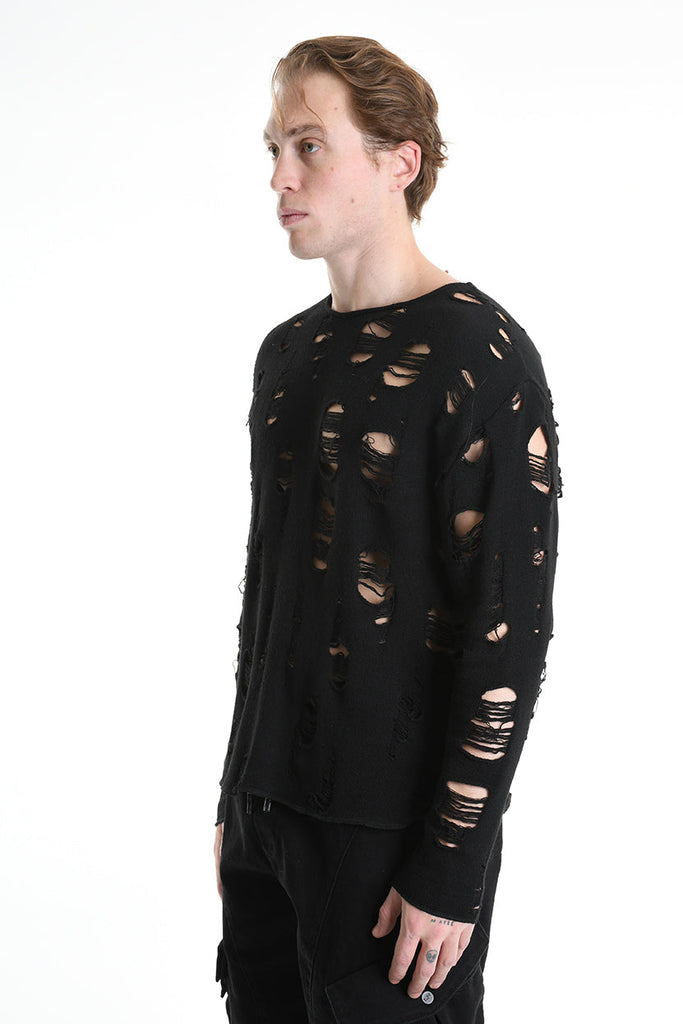 3M M1160 SWEATER Comfort Wool Blend Breakages 300gr Black LA HAINE INSIDE US