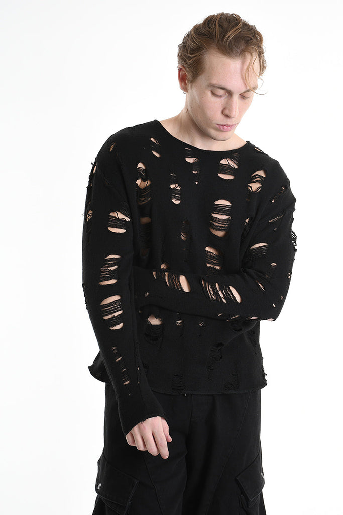 3M M1160 SWEATER Comfort Wool Blend Breakages 300gr Black LA HAINE INSIDE US