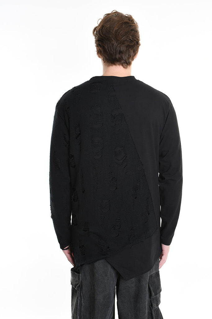 3M M1161 SWEATER Comfort Long Jersey & Patch Wool Blend 300gr Black LA HAINE INSIDE US