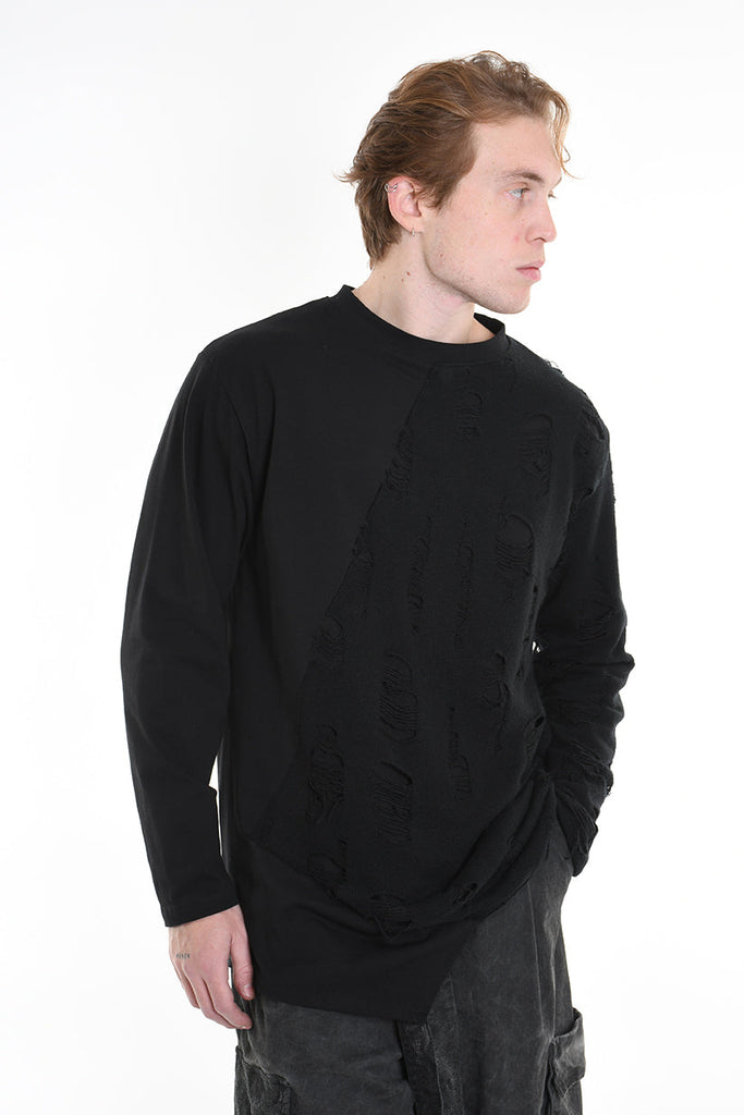 3M M1161 SWEATER Comfort Long Jersey & Patch Wool Blend 300gr Black LA HAINE INSIDE US