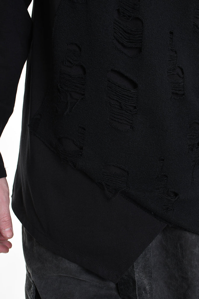 3M M1161 SWEATER Comfort Long Jersey & Patch Wool Blend 300gr Black LA HAINE INSIDE US