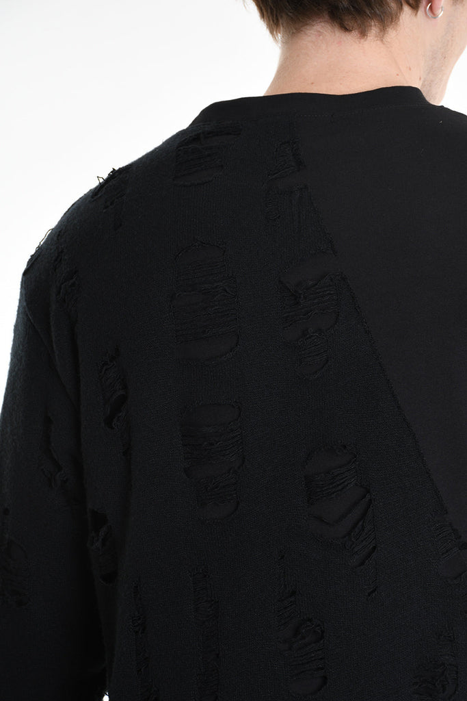 3M M1161 SWEATER Comfort Long Jersey & Patch Wool Blend 300gr Black LA HAINE INSIDE US