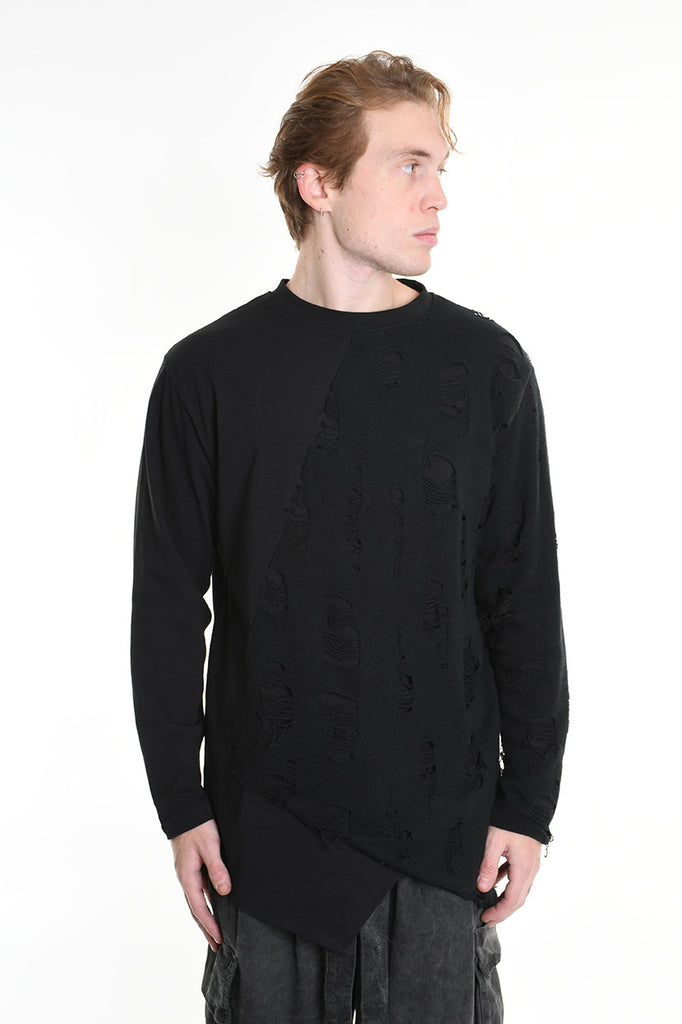 3M M1161 SWEATER Comfort Long Jersey & Patch Wool Blend 300gr Black LA HAINE INSIDE US