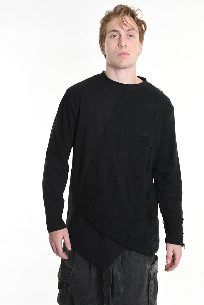 3M M1161 SWEATER Comfort Long Jersey & Patch Wool Blend 300gr Black LA HAINE INSIDE US