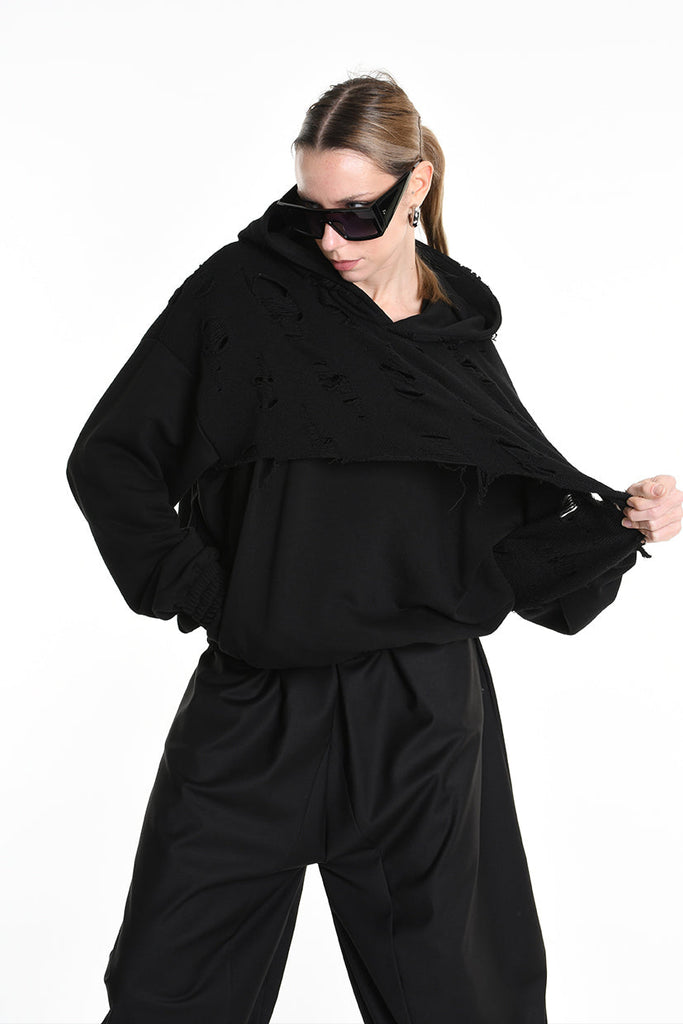 3M M1162 COMFORT SWEATSHIRT Cotton & Wool-Blend Patch 300g UNISEX U Black LA HAINE INSIDE US