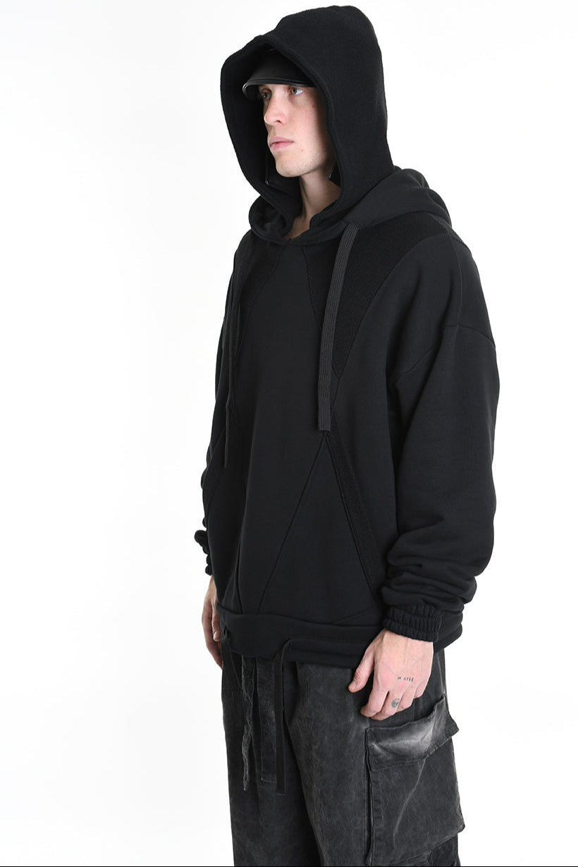 3M M1163 OVERSIZE SWEATSHIRT 480gsm Cotton with Inside-Out Inserts Black LA HAINE INSIDE US
