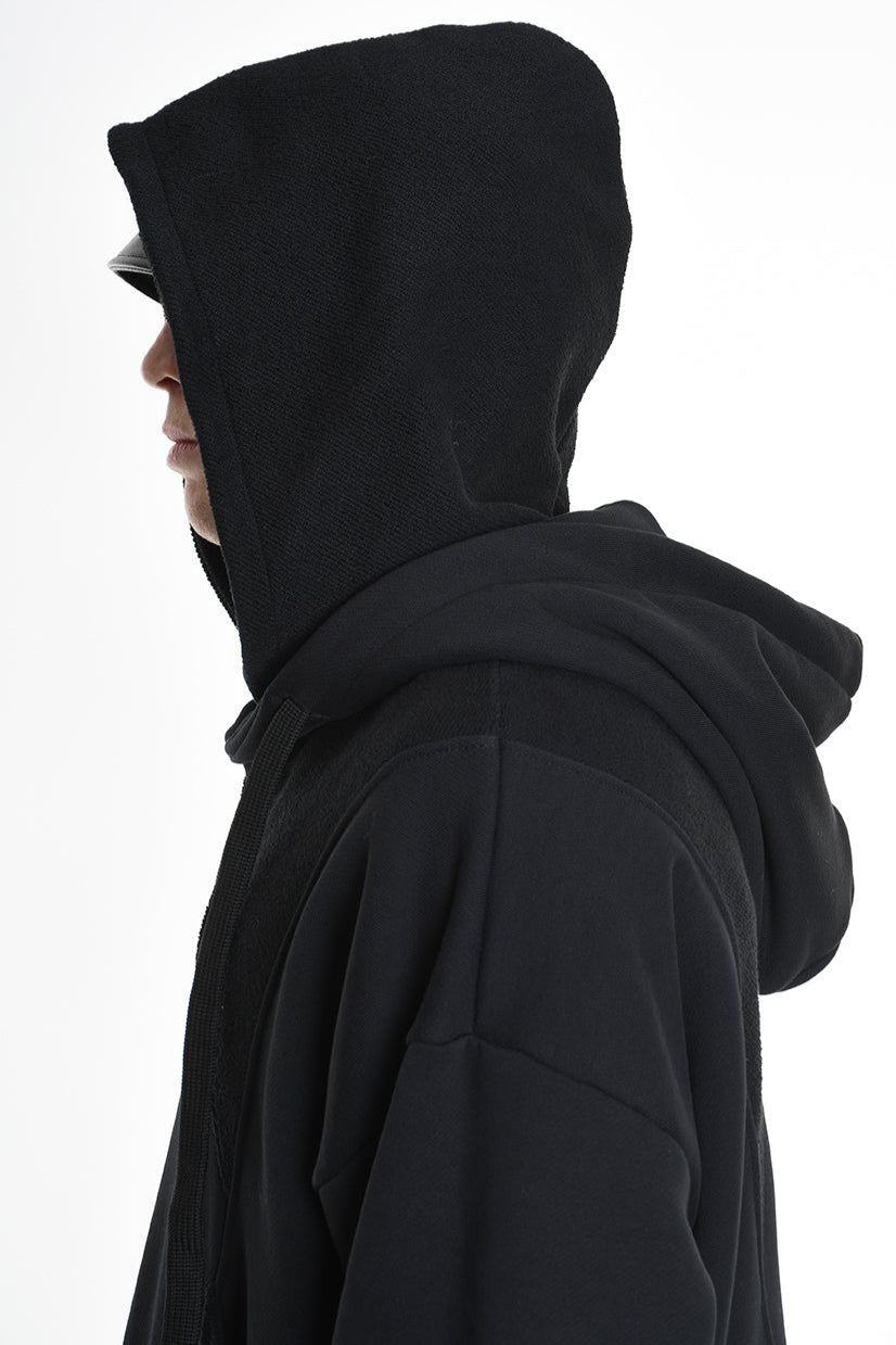 3M M1163 OVERSIZE SWEATSHIRT 480gsm Cotton with Inside-Out Inserts Black LA HAINE INSIDE US