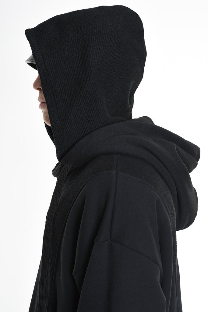 3M M1163 OVERSIZE SWEATSHIRT 480gsm Cotton with Inside-Out Inserts Black LA HAINE INSIDE US