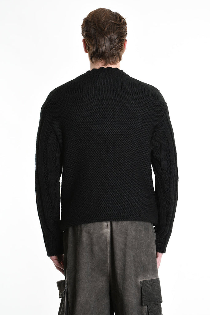 3M M1198 SERAFINO REGULAR KNITWEAR Gauge 3 Black LA HAINE INSIDE US