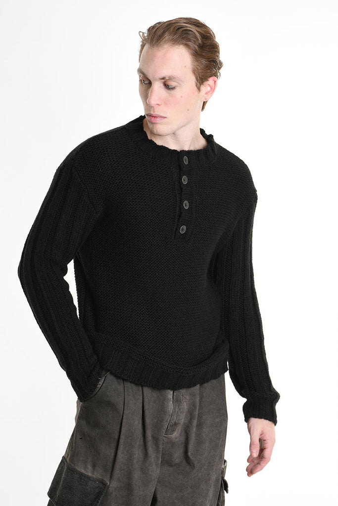 3M M1198 SERAFINO REGULAR KNITWEAR Gauge 3 Black LA HAINE INSIDE US