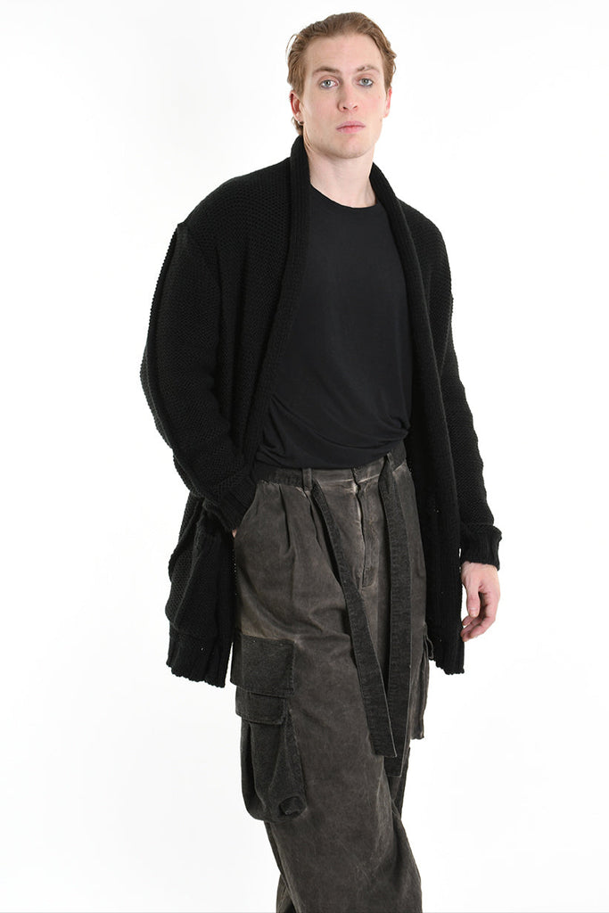 3M M1199 REGULAR CARDIGAN Gauge 3 Black LA HAINE INSIDE US