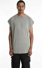 3M M1242 Tank Top - Mud Regular Bamboo Front Cut Detail Italian Men's