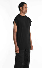 3M M1242 Tank Top - Black Regular Bamboo 96% Front Cut Detail Italian Men's