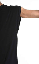 3M M1242 Tank Top - Black Regular Bamboo 96% Front Cut Detail Italian Men's