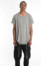 LA HAINE INSIDE US M1243 Tank Top - Mud Bamboo Regular Fit Front Cuts Italian Men's
