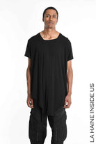 LA HAINE INSIDE US M1243 Tank Top - Black Bamboo Regular Fit Front Cuts Italian Men's