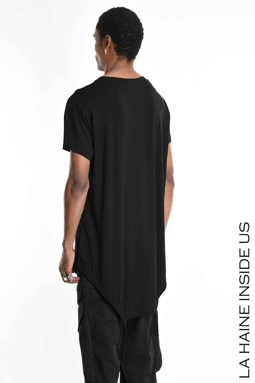 LA HAINE INSIDE US M1243 Tank Top - Black Bamboo Regular Fit Front Cuts Italian Men's