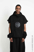 3M M1334 Sweatshirt - Black Oversized Custom Print Removable Sleeves Hooded 100% Cotton Unisex LA HAINE INSIDE US