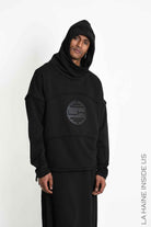 3M M1334 Sweatshirt - Black Oversized Custom Print Removable Sleeves Hooded 100% Cotton Unisex LA HAINE INSIDE US