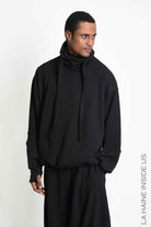 3M M1339 Sweatshirt - Black Oversized Embossed Stretch Fleece Men's LA HAINE INSIDE US