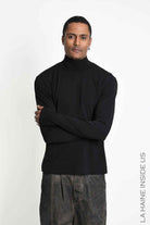 3M M1356 Turtleneck - Black Regular Bamboo Stretch Men's Made in Italy