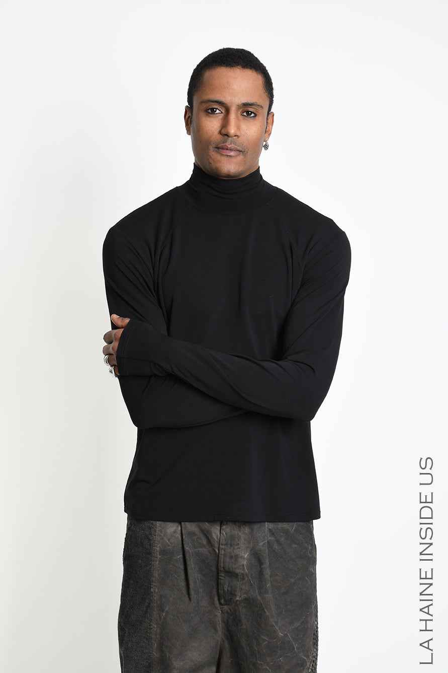 3M M1356 Turtleneck - Black Regular Bamboo Stretch Men's Made in Italy