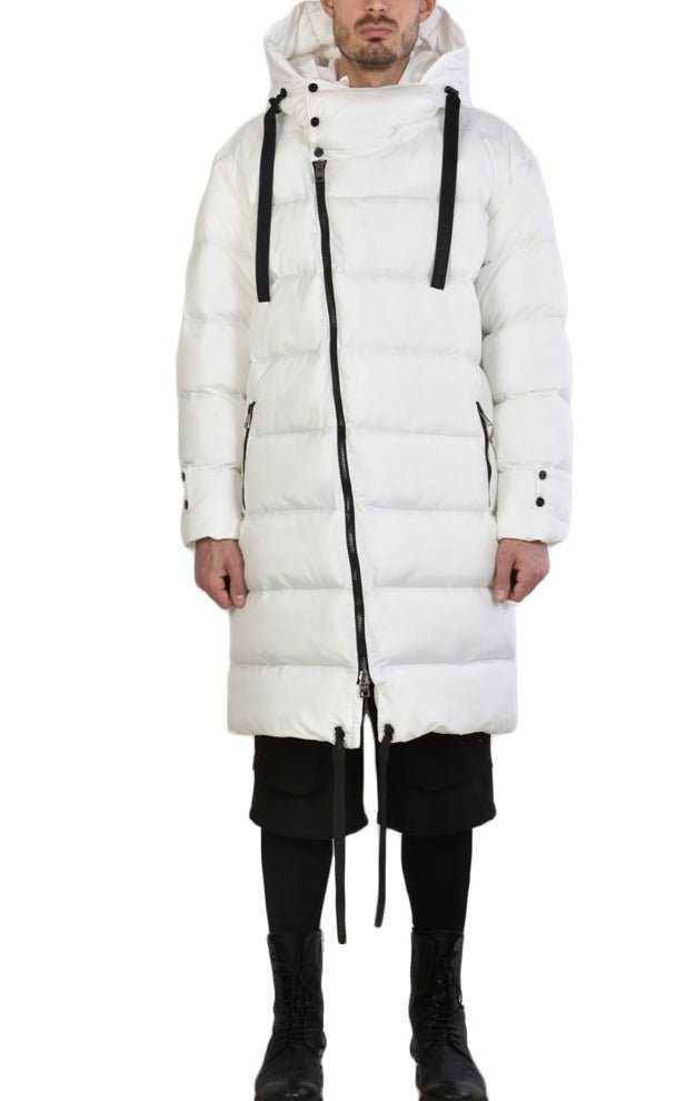 3P WARNING2325 WHITE oversized long Down Jacket