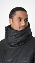 A33P LM24225 DOWN JACKET Regular Faux Leather Graphite & Faux Fur Black