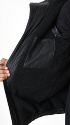 A33P LM24225 DOWN JACKET Regular Faux Leather Graphite & Faux Fur Black