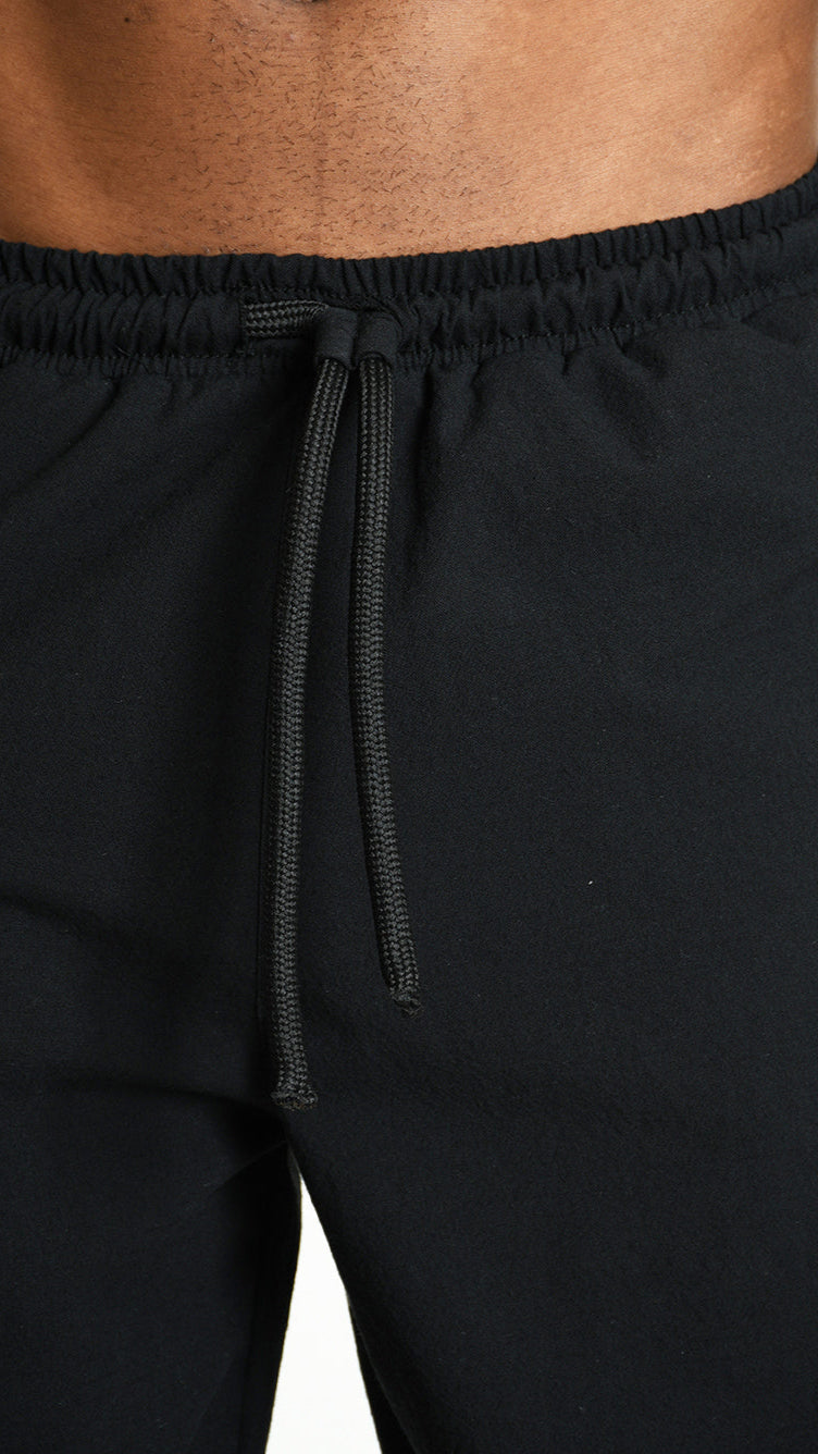 A33P M105325 TROUSER Comfort Linen Cotton Black