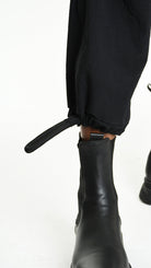 A33P M105325 TROUSER Comfort Linen Cotton Black