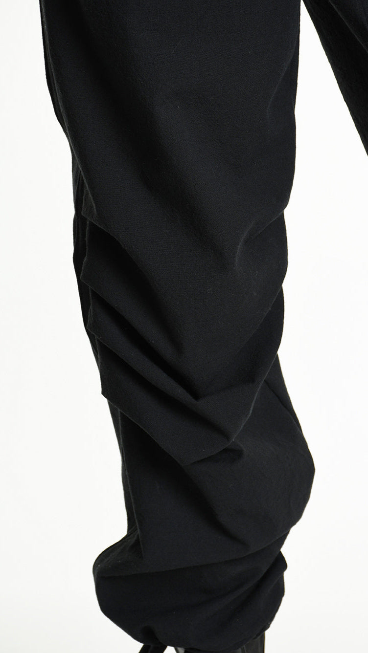 A33P M105325 TROUSER Comfort Linen Cotton Black