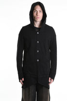 3P M1177 PARKA JACKET Regular Fit in Stretch Bull Fabric, Black. LA HAINE INSIDE US