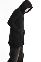 3P M1177 PARKA JACKET Regular Fit in Stretch Bull Fabric, Black. LA HAINE INSIDE US