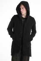 3P M1177 PARKA JACKET Regular Fit in Stretch Bull Fabric, Black. LA HAINE INSIDE US