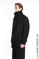 3P M1178 COAT Regular Woven Cloth Fabric Black LA HAINE INSIDE US