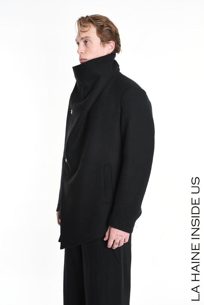 3P M1178 COAT Regular Woven Cloth Fabric Black LA HAINE INSIDE US