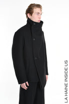 3P M1178 COAT Regular Woven Cloth Fabric Black LA HAINE INSIDE US